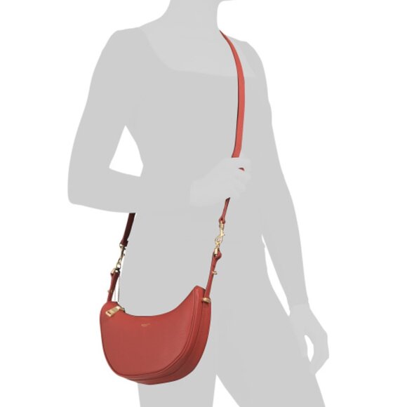 MONCRIEF LONDON Leather Half Moon Shoulder Bag - Picture 2 of 4